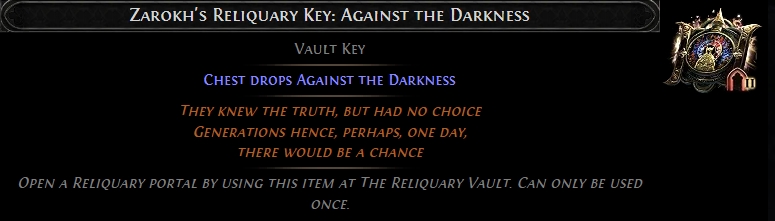 Zarokhs Reliquary Key Against the Darkness